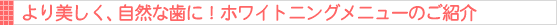 �z���C�g�j���O���j���[�̂��Љ�